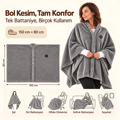 Isıvia™ Yıkanabilir Isıtmalı Battaniye
