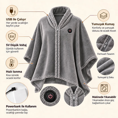 Isıvia™ Yıkanabilir Isıtmalı Battaniye